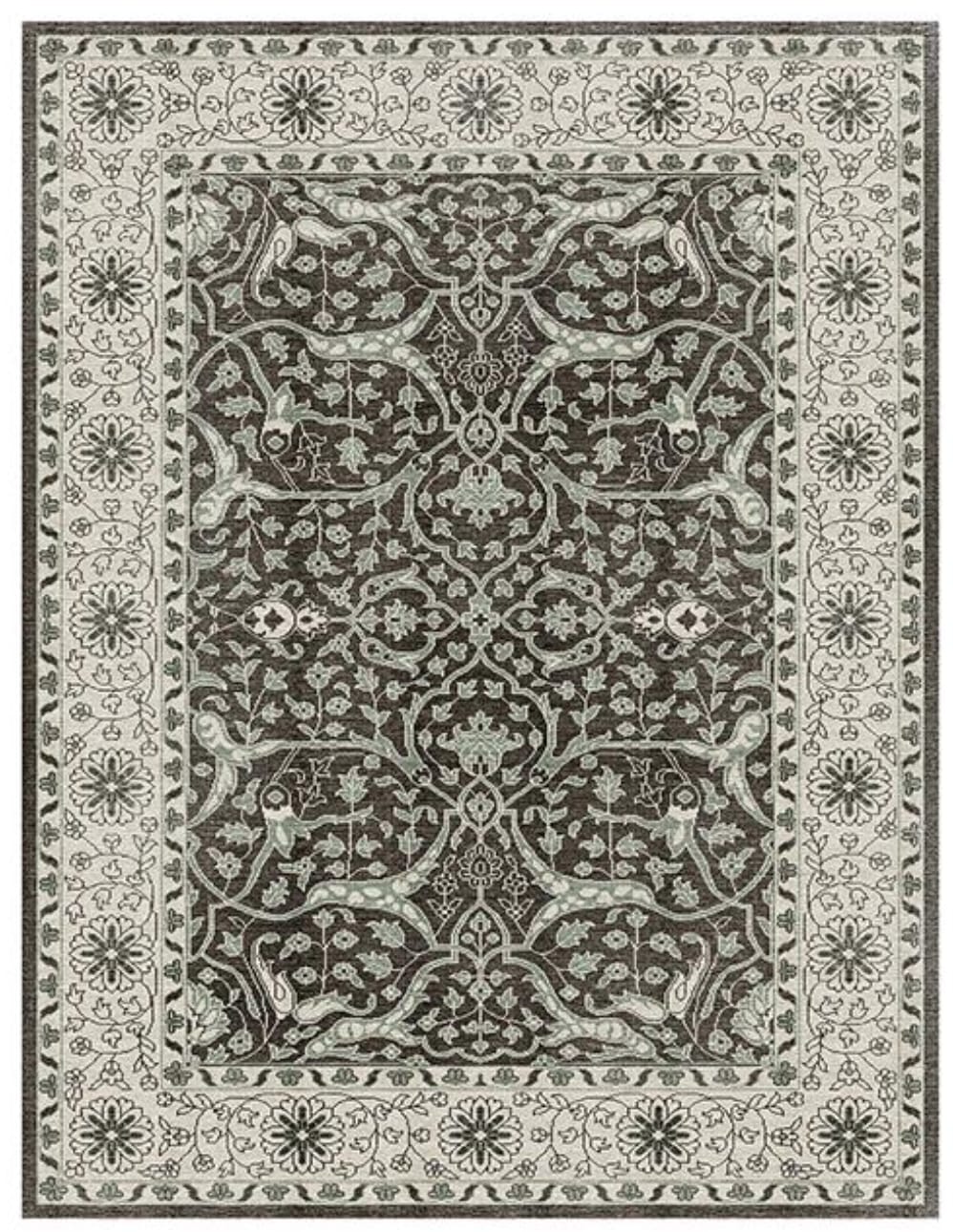Charcoal & Ivory Classical Rug