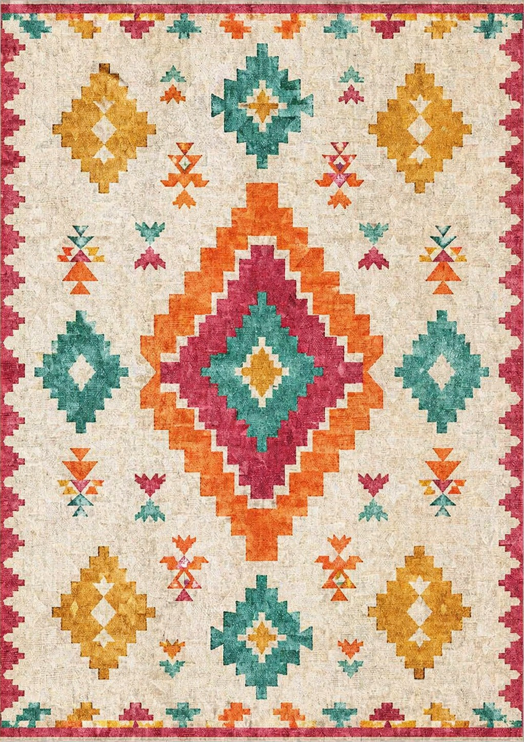 Colorful Boho Geo Rug