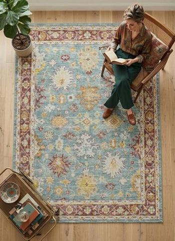 Aura Turquoise Vintage Medley Rug
