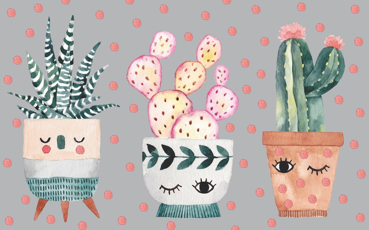 Artistic Cactus Kitchen Rug