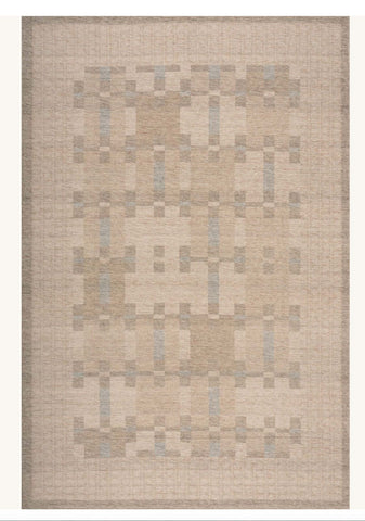 Muted Linen Blocks Modern Rug