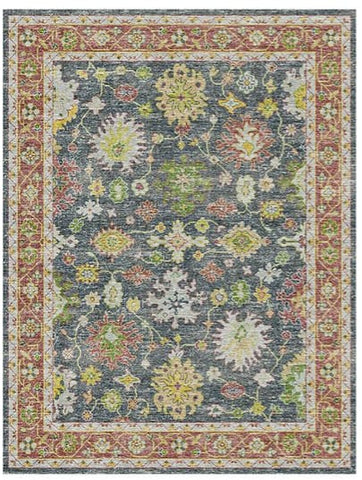 Opal Charcoal Botanical Rug