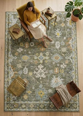 Sage Antique Oushak Rug