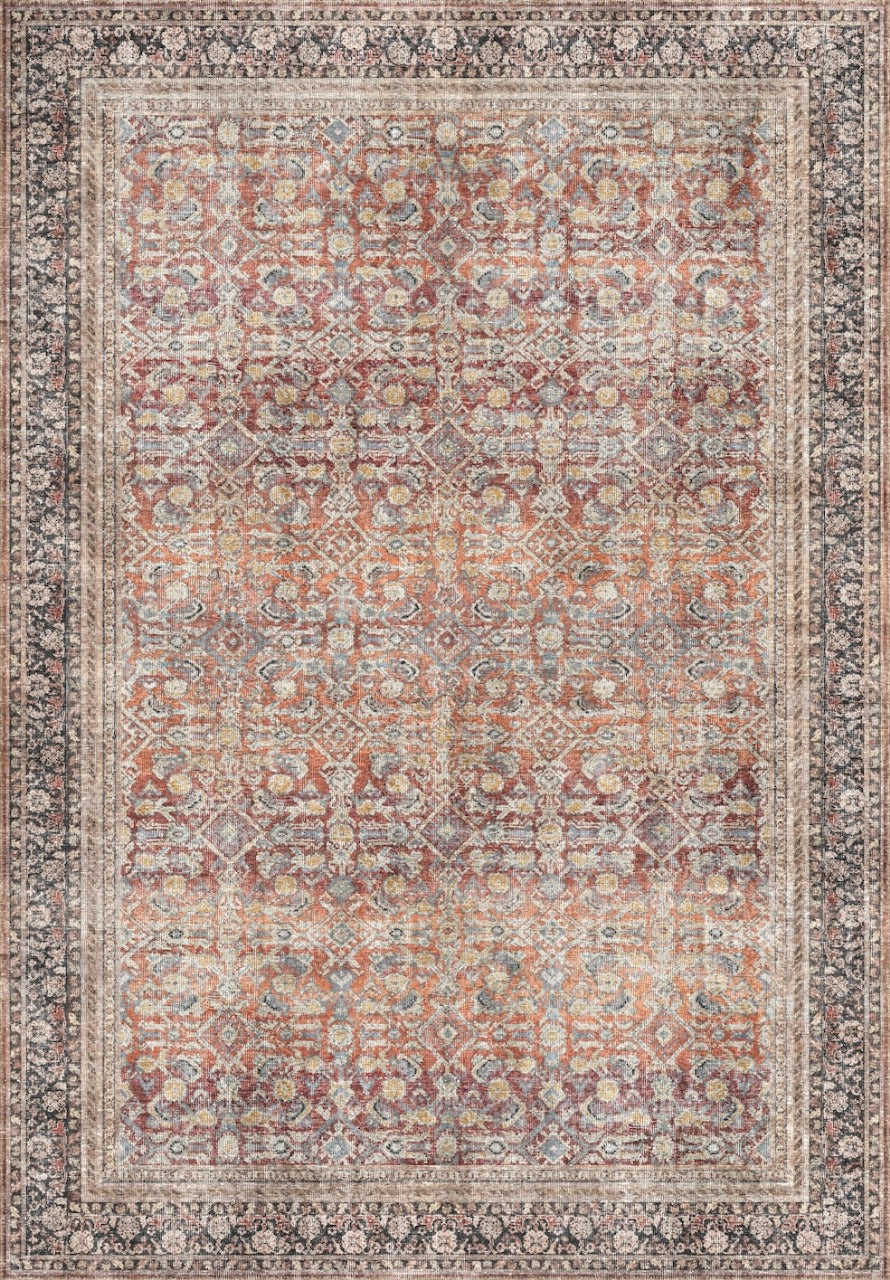 Deep Sunset Rug Distressed Sunset Floral Rug – Seggad Gallery