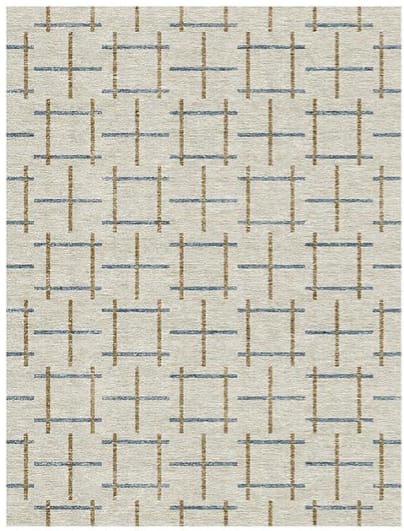 Matrix Cream & Slate Grid Rug