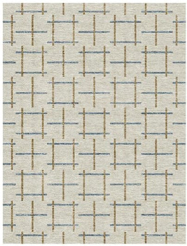 Matrix Cream & Slate Grid Rug