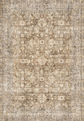 Vintage Mocha Earth Tone Medallion Rug
