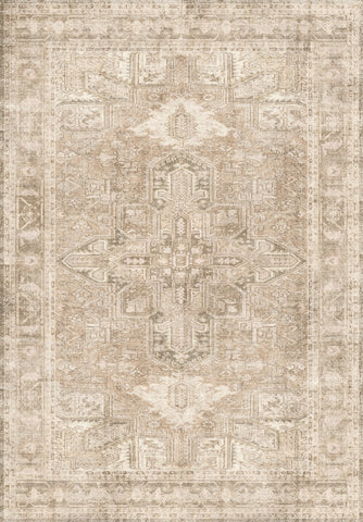 Vintage Light Taupe Geometric Rug