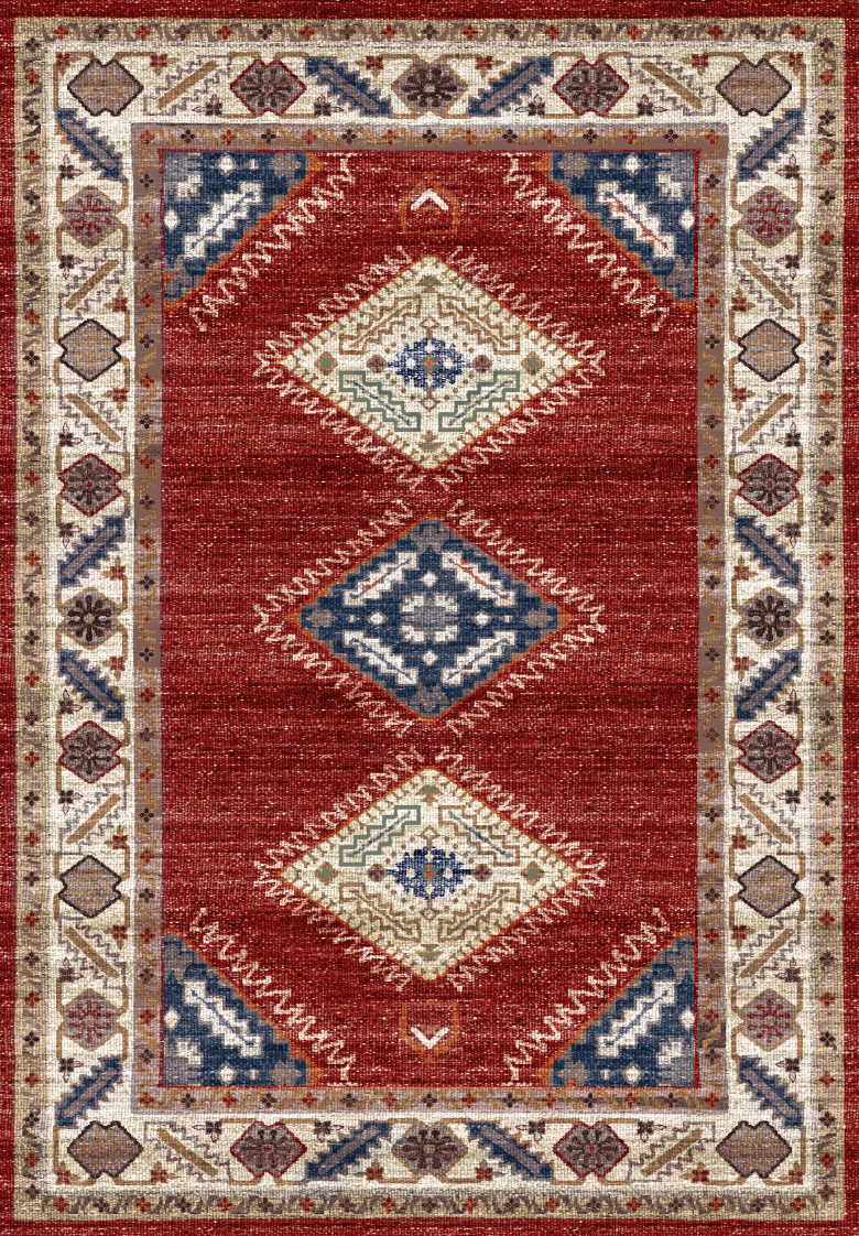 Vintage Red Tribal Diamond Flatweave Kilim