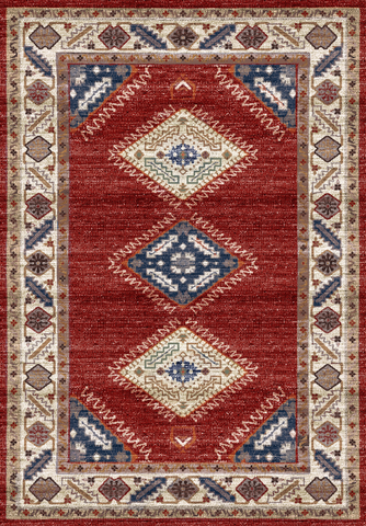 Vintage Red Tribal Diamond Flatweave Kilim