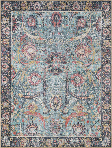 Bohemian Teal Medallion Rug