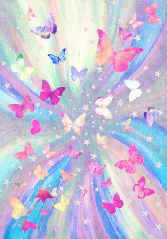 Aqua Floral Whimsy Kitchen Mat