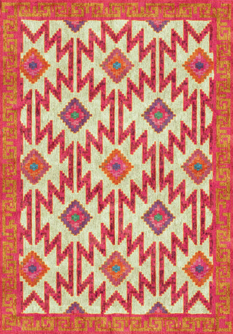 Hot Pink Tribal Zigzag Kilim
