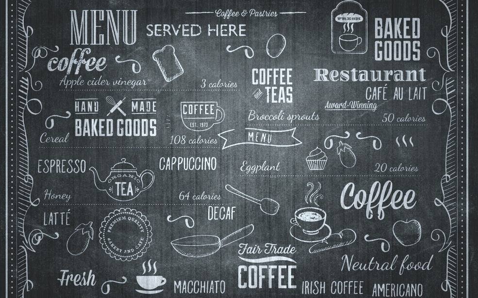 Chalkboard Coffee Menu Kitchen Rug