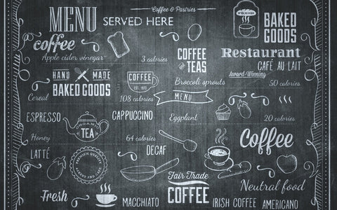 Chalkboard Coffee Menu Kitchen Rug