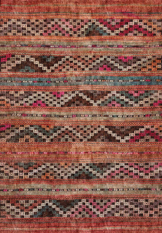 Handwoven Textured Striped Kilim