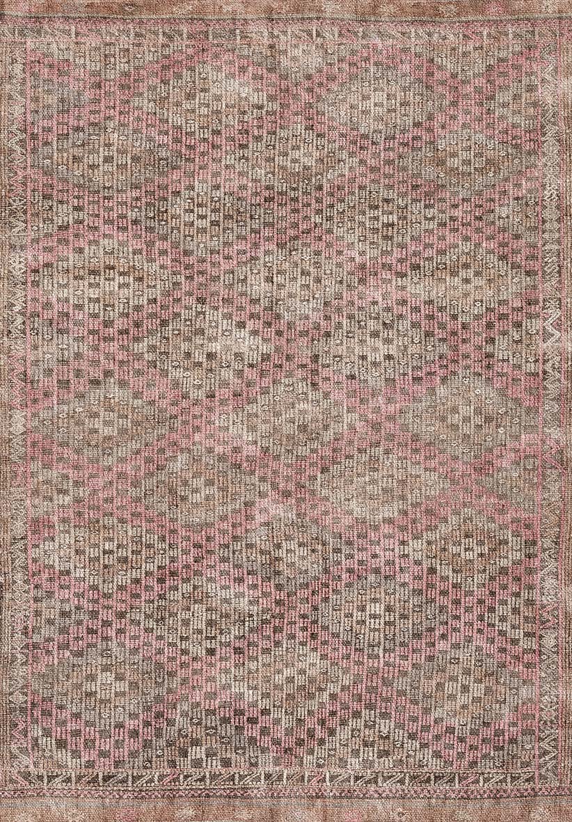 Handwoven Pink and Neutral Flatweave Kilim