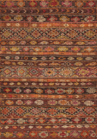 Rustic Brown Striped Kilim