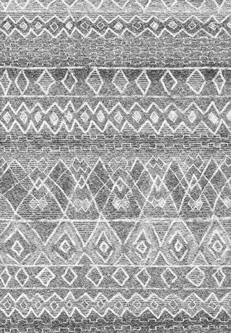 Monochrome Geometric Striped Rug